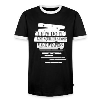 Blagues Mouvement de la paix Idée cadeau Paix - T-shirt contrasté Homme - noir/blanc - Devant - AI Model Female 172 light (172cm) & AI Model Male 178 light (178cm)
