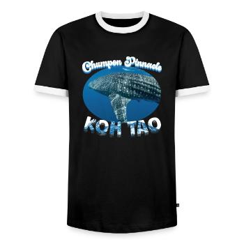 Walhai - Chumpon Pinnacle - Koh Tao - Tauchen - Männer Kontrast-T-Shirt - Schwarz/Weiß - Vorne - AI Model Female 172 light (172cm) & AI Model Male 178 light (178cm)