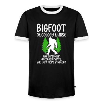 Bigfoot Party fournit une infirmière Bigfoot - T-shirt contrasté Homme - noir/blanc - Devant - AI Model Female 172 light (172cm) & AI Model Male 178 light (178cm)