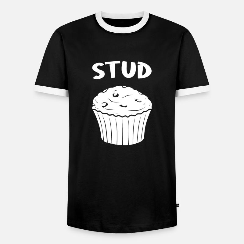 Simple and Cute Stud Muffi - Männer Kontrast-T-Shirt - Schwarz/Weiß