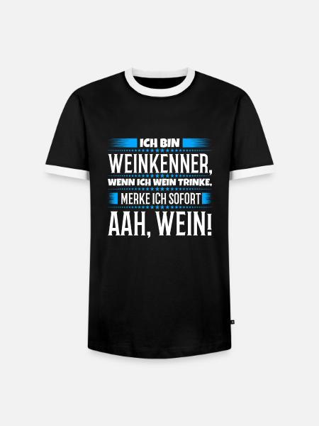 Weinkenner sind die besten - Männer Kontrast-T-Shirt - Schwarz/Weiß