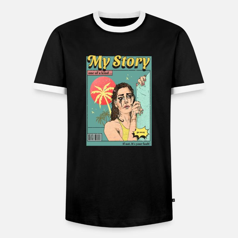 Comic Buch - Männer Kontrast-T-Shirt - Schwarz/Weiß