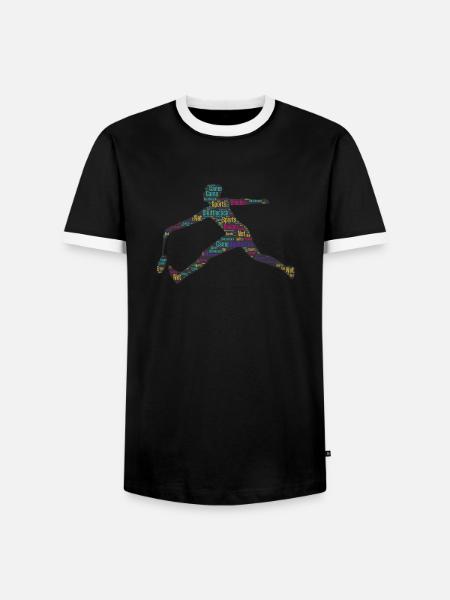 Badminton Federball Spieler - Männer Kontrast-T-Shirt - Schwarz/Weiß