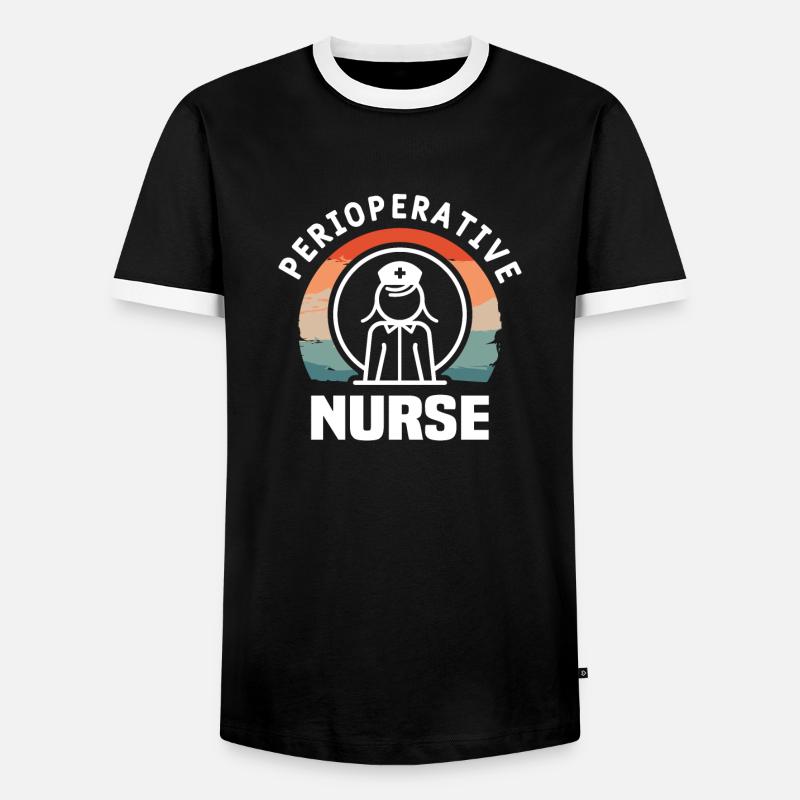 Perioperative Krankenschwester OP-Krankenschwestern ODER - Männer Kontrast-T-Shirt - Schwarz/Weiß