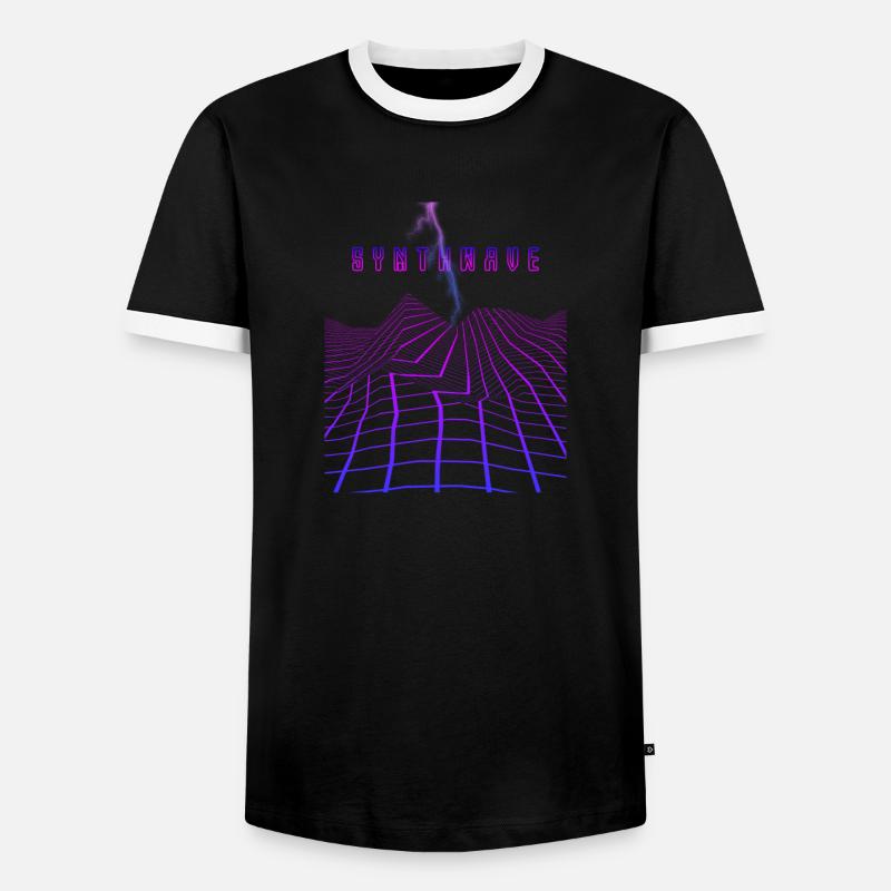 Retrowave Synthwave 80s Design - Männer Kontrast-T-Shirt - Schwarz/Weiß