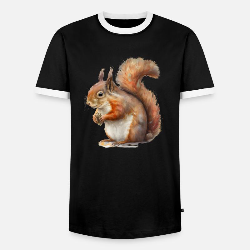 Squirrel, funny tree mouse - Men's Ringer Shirt - black/white