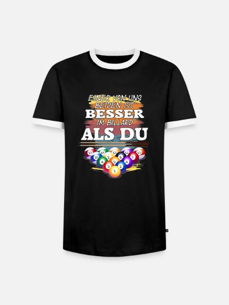 Billardtisch - Billiard-Spieler - Männer Kontrast-T-Shirt - Schwarz/Weiß