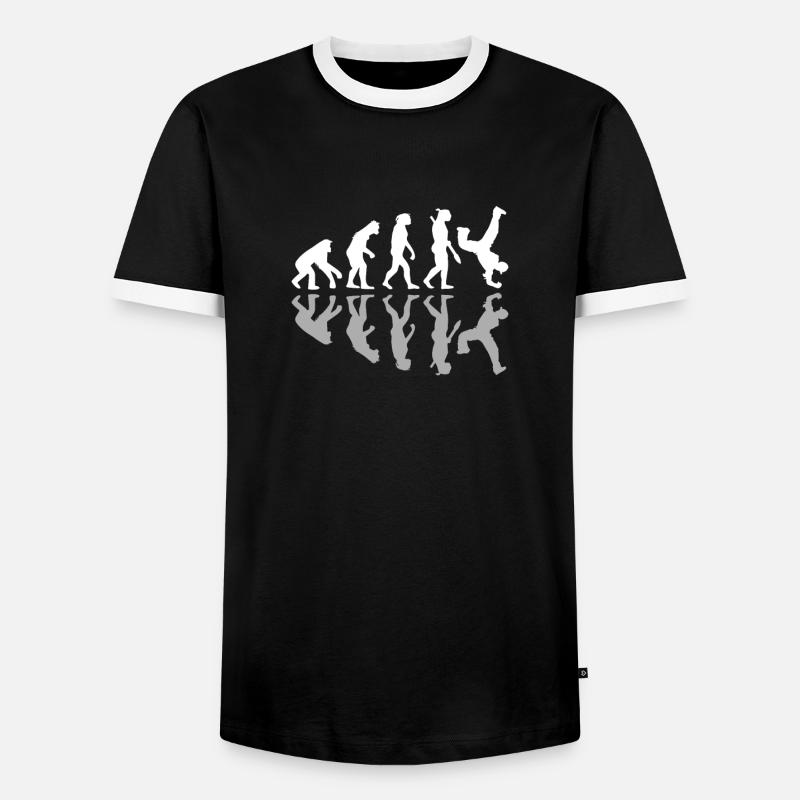 Breakdancing Human Evolution Dancer Breakdance - T-shirt contrasté Homme - noir/blanc