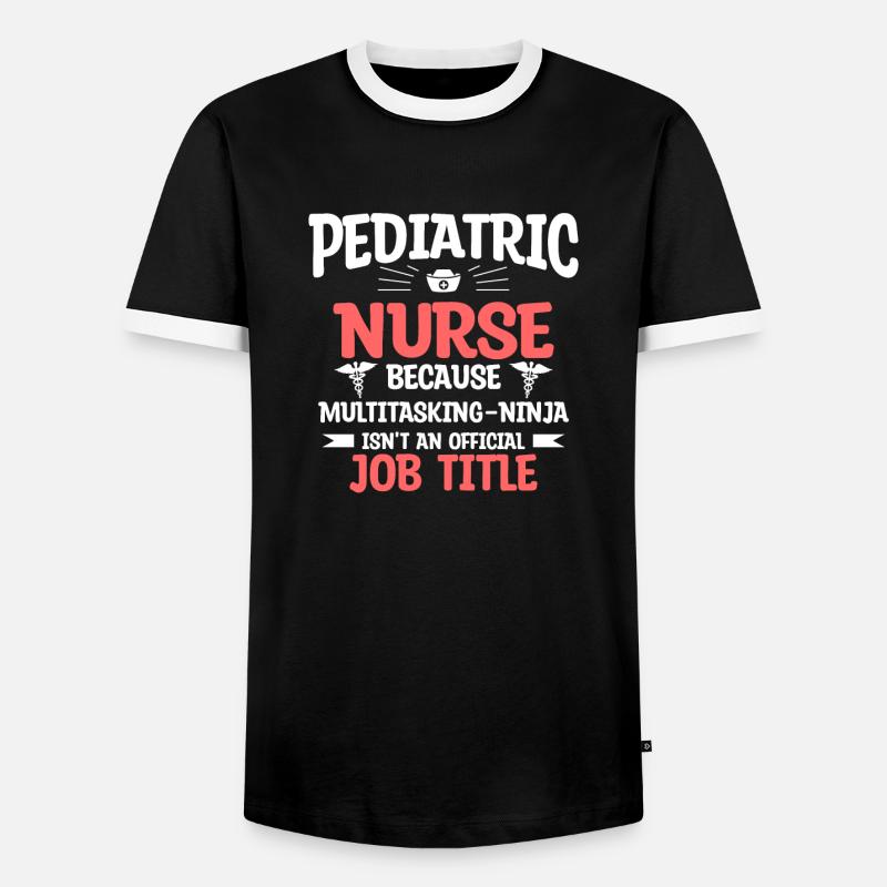 Kinderkrankenschwester, weil Multitasking-Ninja - Männer Kontrast-T-Shirt - Schwarz/Weiß