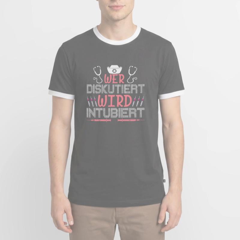 Wer Diskutiert Wird Intubiert Krankenschwester Männer Kontrast-T-Shirt