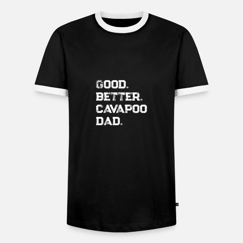 Cavapoo - Männer Kontrast-T-Shirt - Schwarz/Weiß