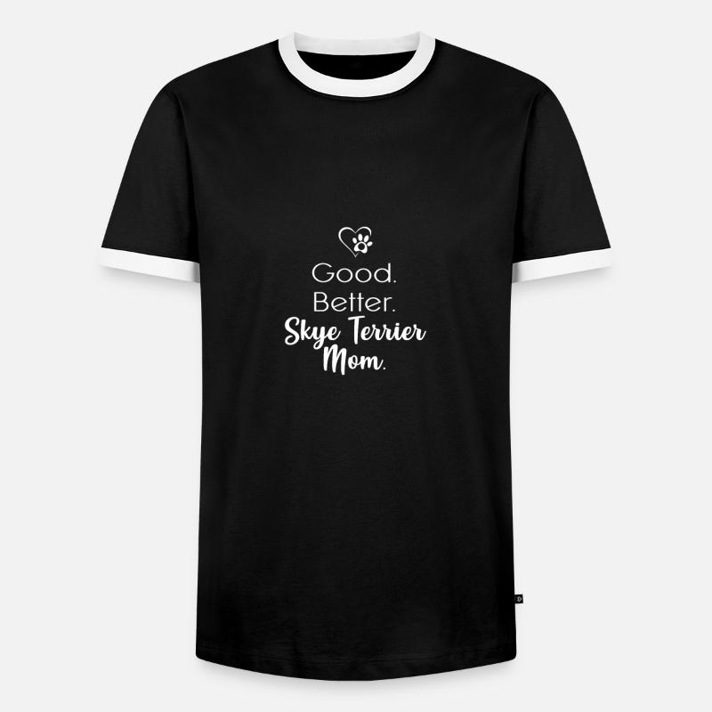 Skye Terrier - Männer Kontrast-T-Shirt - Schwarz/Weiß