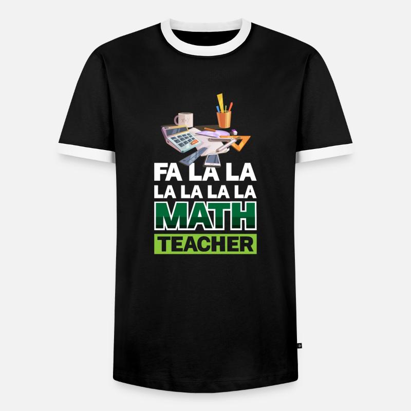 Fa La La Mathematiklehrer - Männer Kontrast-T-Shirt - Schwarz/Weiß
