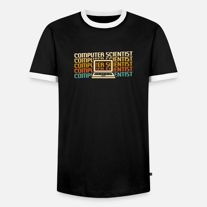 Retro Computer Scientist Information - Men's Ringer Shirt - black/white