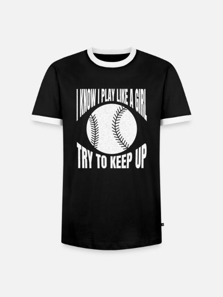 Baseball Baseballspielerin Baseballteam Baseballer - Männer Kontrast-T-Shirt - Schwarz/Weiß