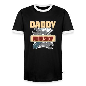 Cadeau de fête des pères pour papa pour la fête des hommes - T-shirt contrasté Homme - noir/blanc - Devant - AI Model Female 172 light (172cm) & AI Model Male 178 light (178cm)