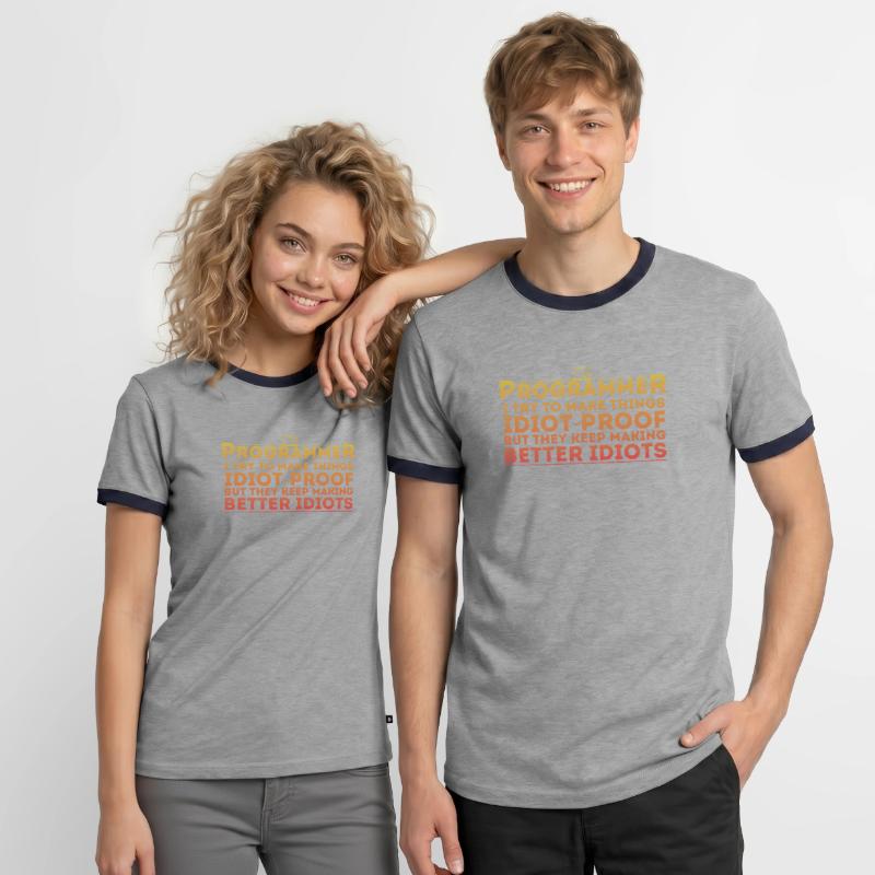 Funny Programmer Humor Computer Coder Programming Men's Ringer Shirt