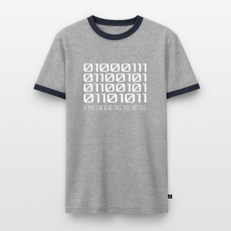 Cool Computer Binary Code Programmeur Développeur T-shirt contrasté Homme