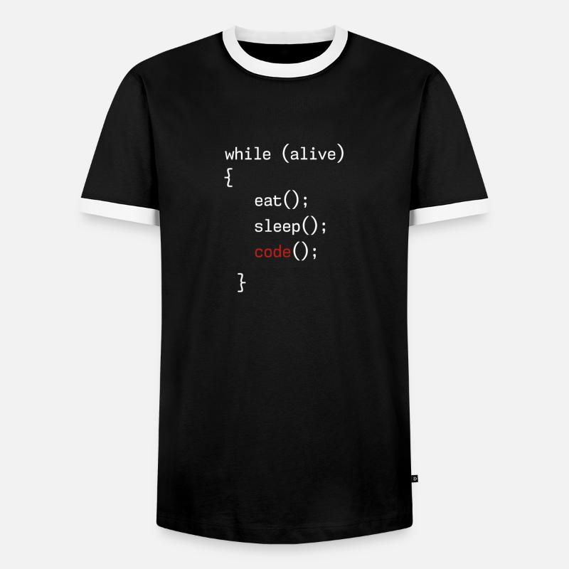 Administrator Coding Geek Programmer - Men's Ringer Shirt - black/white