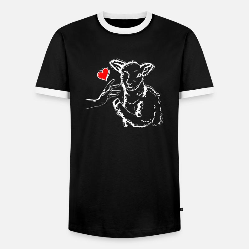 Schaf Liebe Schäfer High Five - Männer Kontrast-T-Shirt - Schwarz/Weiß
