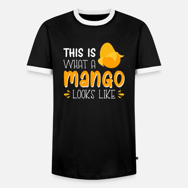 So sieht eine Mango aus - Männer Kontrast-T-Shirt - Schwarz/Weiß
