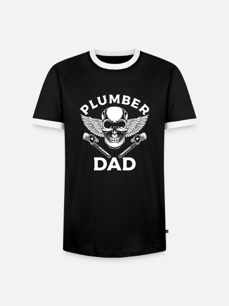 Klempner Papa Klempner - Männer Kontrast-T-Shirt - Schwarz/Weiß