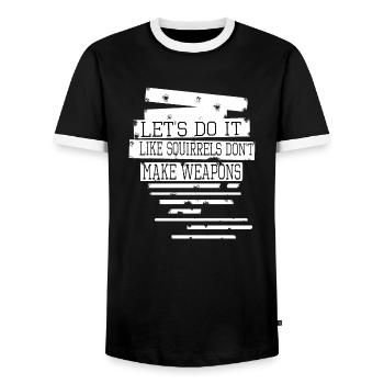 anniversaire cadeau déclaration paix désarmement geek - T-shirt contrasté Homme - noir/blanc - Devant - AI Model Female 172 light (172cm) & AI Model Male 178 light (178cm)