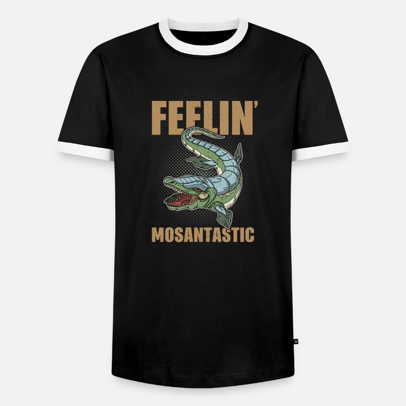 Dinosaurier Urzeit Mosasaurus Spruch Geschenk - Männer Kontrast-T-Shirt - Schwarz/Weiß