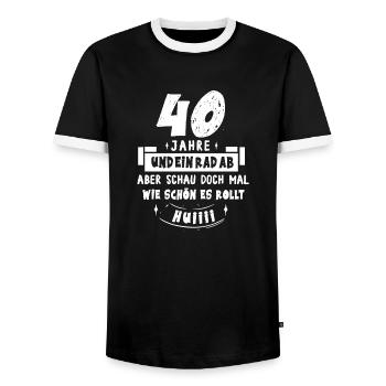 40 Jahre Rad ab Huiii Geschenk 40. Geburtstag - Männer Kontrast-T-Shirt - Schwarz/Weiß - Vorne - AI Model Female 172 light (172cm) & AI Model Male 178 light (178cm)