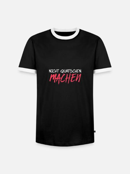 Nicht quatschen machen - Männer Kontrast-T-Shirt - Schwarz/Weiß
