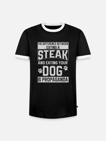 Vegan Fleischlos Tierlieb & Veganer - Männer Kontrast-T-Shirt - Schwarz/Weiß