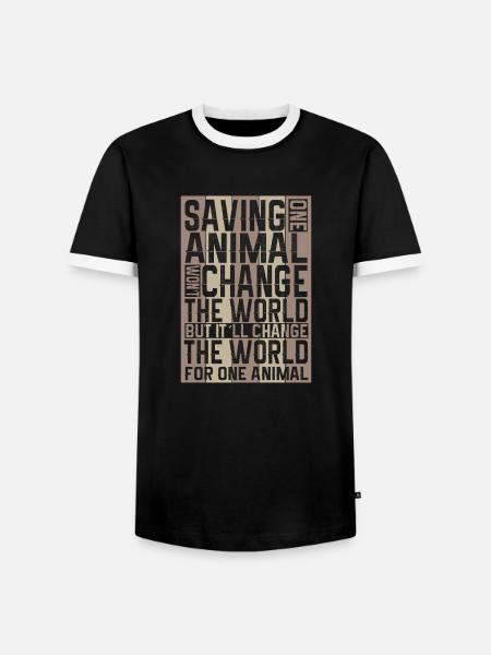Vegan Fleischlos Tierlieb & Veganer - Männer Kontrast-T-Shirt - Schwarz/Weiß