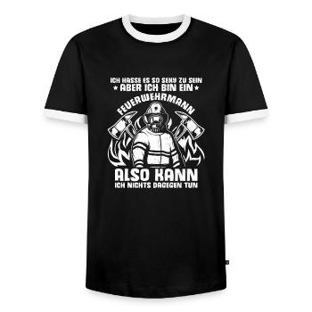 Hasse Es So Sexy Zu Sein Aber Ich Bin Ein Feuerweh - Männer Kontrast-T-Shirt - Schwarz/Weiß - Vorne - AI Model Female 172 light (172cm) & AI Model Male 178 light (178cm)