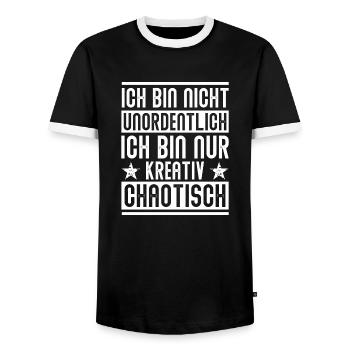 Kreativ Chaotisch - Design - Männer Kontrast-T-Shirt - Schwarz/Weiß - Vorne - AI Model Female 172 light (172cm) & AI Model Male 178 light (178cm)