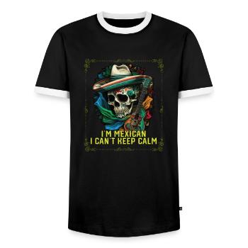 Je suis un Mexicain Je ne peux pas garder mon calme Fierté du Mexique - T-shirt contrasté Homme - noir/blanc - Devant - AI Model Female 172 light (172cm) & AI Model Male 178 light (178cm)