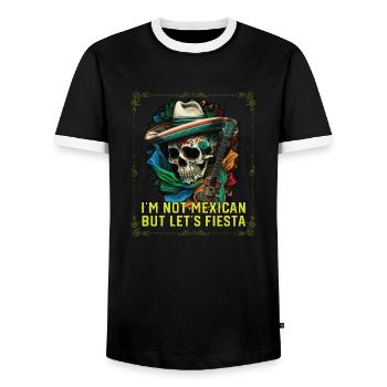 Je ne suis pas mexicain mais laisse Fiesta Mexico Pride - T-shirt contrasté Homme - noir/blanc - Devant - AI Model Female 172 light (172cm) & AI Model Male 178 light (178cm)