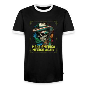 Make America Mexico Again America Mexique Américain - T-shirt contrasté Homme - noir/blanc - Devant - AI Model Female 172 light (172cm) & AI Model Male 178 light (178cm)