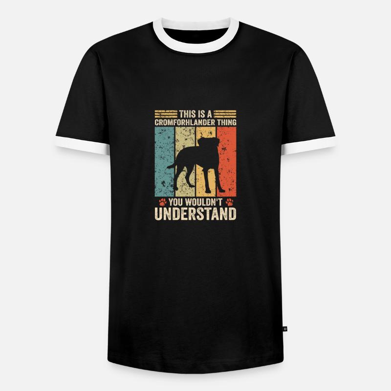 This is a Kromfohrländer thing - Männer Kontrast-T-Shirt - Schwarz/Weiß
