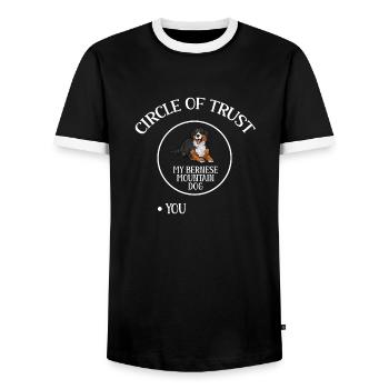 Bouvier bernois - T-shirt contrasté Homme - noir/blanc - Devant - AI Model Female 172 light (172cm) & AI Model Male 178 light (178cm)