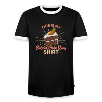 Recette de boulangerie Dessert Gâteau aux carottes Dicton - T-shirt contrasté Homme - noir/blanc - Devant - AI Model Female 172 light (172cm) & AI Model Male 178 light (178cm)