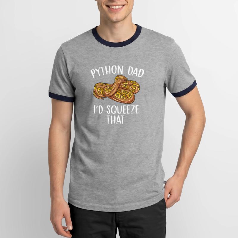 python dad Id squeeze that Design pour une blague de serpent T-shirt contrasté Homme