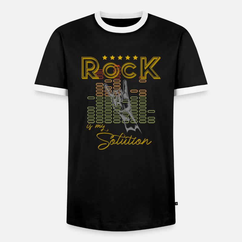Rock is my Solution! - Männer Kontrast-T-Shirt - Schwarz/Weiß