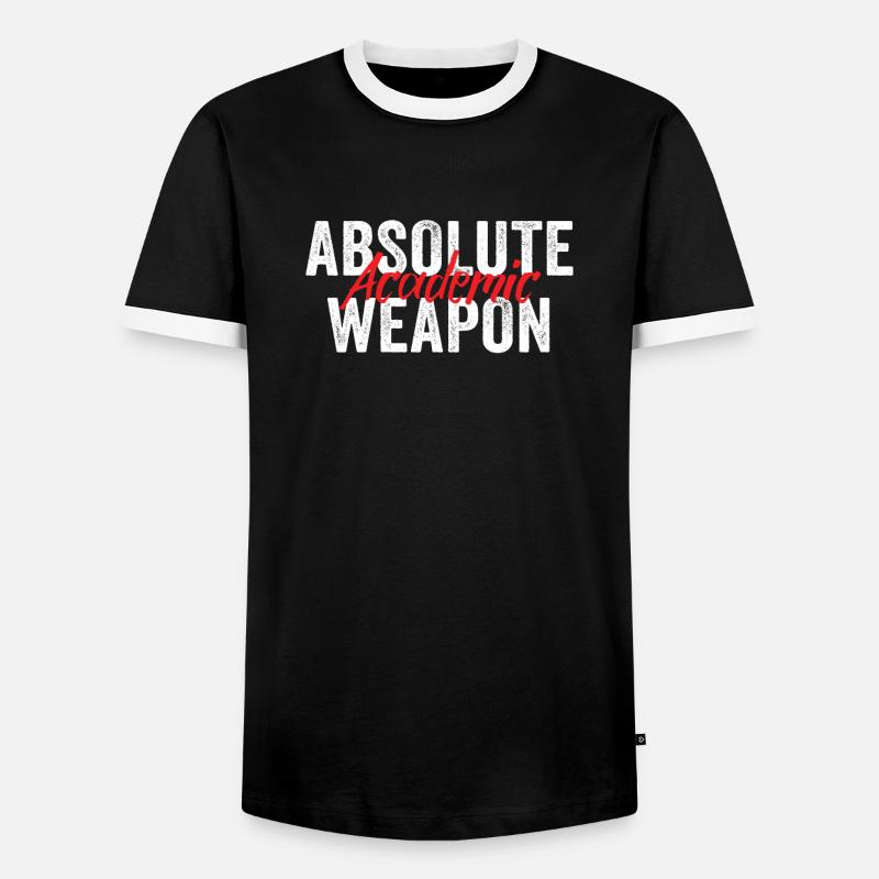 Students Absolute Academic Weapon - Men's Ringer Shirt - black/white