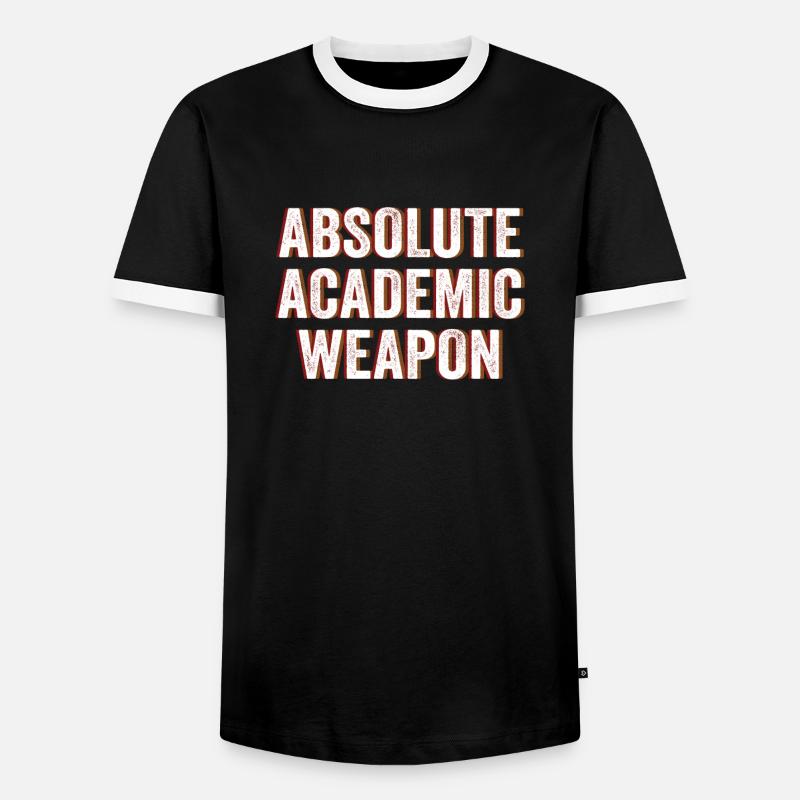 Students Absolute Academic Weapon - Men's Ringer Shirt - black/white