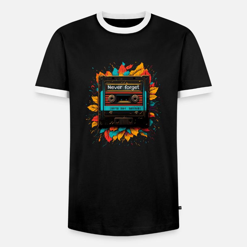 Never forget 90s gift - Men's Ringer Shirt - black/white