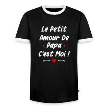Le petit amour de papa c'est moi - T-shirt contrasté Homme - noir/blanc - Devant - AI Model Female 172 light (172cm) & AI Model Male 178 light (178cm)