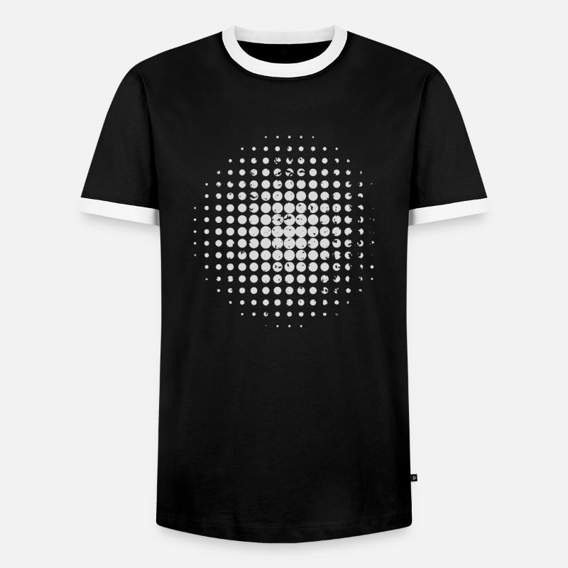 Conception de points rétro - T-shirt contrasté Homme - noir/blanc