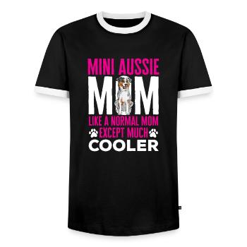 Berger australien miniature - T-shirt contrasté Homme - noir/blanc - Devant - AI Model Female 172 light (172cm) & AI Model Male 178 light (178cm)