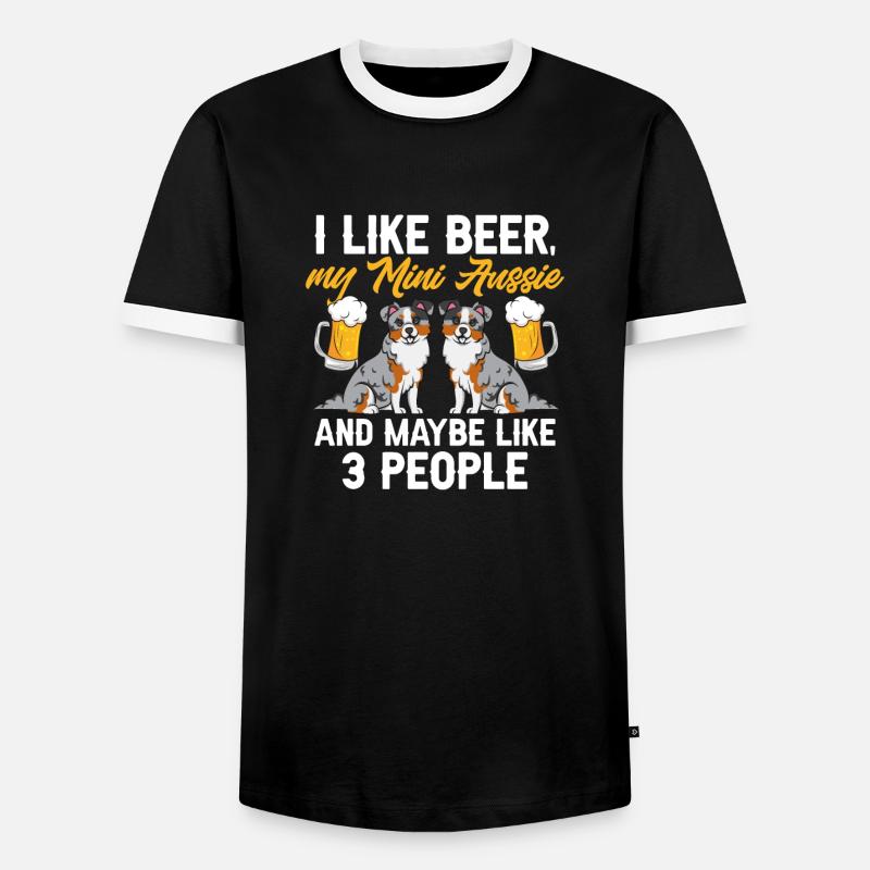 Miniature Australian Shepherd - Men's Ringer Shirt - black/white