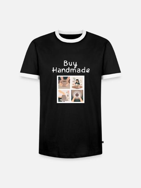 Buy Handmade - Männer Kontrast-T-Shirt - Schwarz/Weiß